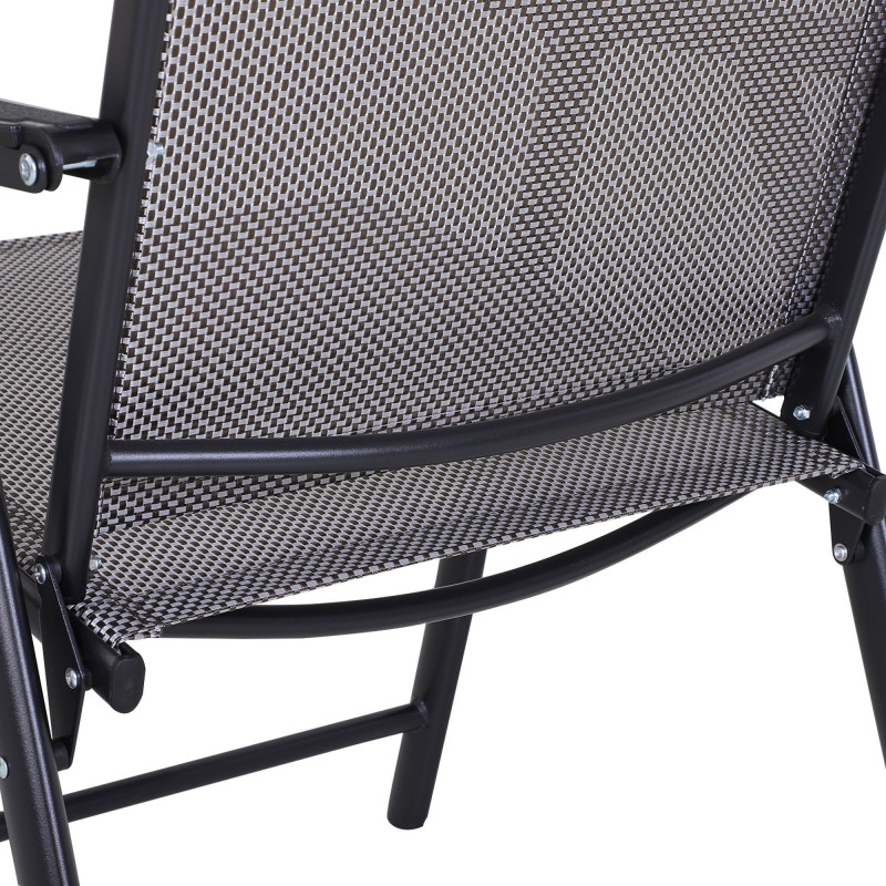 4-Piece Folding Chair Set for Relaxing on Patio Balcony Garden, Comfortable Outdoor Furniture with Armrests, Grey