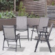 4-Piece Folding Chair Set for Relaxing on Patio Balcony Garden, Comfortable Outdoor Furniture with Armrests, Grey