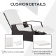 Outdoor Rattan Recliner Chair, Wicker Reclining Chair with Adjustable Back Retractable Footrest Cushion White