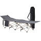 Folding Camping Cot for Adults with Carry Bag, Side Pocket, Outdoor Portable Sleeping Bed for Travel Camp Vocation, Grey