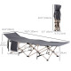 Folding Camping Cot for Adults with Carry Bag, Side Pocket, Outdoor Portable Sleeping Bed for Travel Camp Vocation, Grey