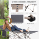 Folding Camping Cot for Adults with Carry Bag, Side Pocket, Outdoor Portable Sleeping Bed for Travel Camp Vocation, Grey