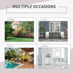 3 Pieces Wicker Patio Dining Set Outdoor Furniture Set with Removable Cushions, Glass Top Dining Table, PE Rattan Conversation Set for Garden Poolside, Cream White