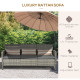 3-Seater Wicker Sofa, PE Rattan Outdoor Couch Conversation Furniture with Removable Cushions for Patio, Garden, Grey