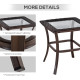 3 Pieces Patio Wicker Rocking Chair Set,  Outdoor PE Rattan Bistro Set Conversation Rocker Set with 2 Chairs 1 Coffee Table for Backyard, Deck, Poolside, Cream White