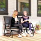 Patio Double Glider Outdoor Steel Sling Fabric Gliding Bench Garden Swing Chair Heavy-Duty Porch Rocker Garden Loveseat Grey