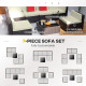 7 Pieces Patio Sofa Outdoor Wicker Sectional Patio Furniture, Dark Brown & Beige