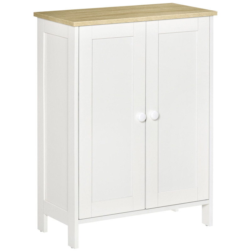 Storage Cabinet with Doors, Cupboard Organization with 2 Adjustable Shelves, Storage Solution for Living Room, Bathroom