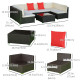 7 Pieces Patio Furniture Set, Rattan Outdoor Conversation Set, Garden Wicker Sofa Set, Ivory