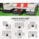 7 Pieces Patio Furniture Set, Rattan Outdoor Conversation Set, Garden Wicker Sofa Set, Ivory