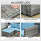 3-Piece Patio Furniture Set Modern Sectional Sofa Rattan Chair Wicker Conversation Set Outdoor Hand Woven Rattan Wicker Furniture Patio Coffee Table Sofa Set, Blue