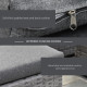 3-Piece Patio Furniture Set Modern Sectional Sofa Rattan Chair Wicker Conversation Set Outdoor Hand Woven Rattan Wicker Furniture Patio Coffee Table Sofa Set, Grey