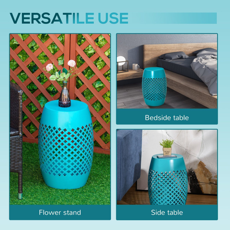 Steel Patio End Table for Indoor Outdoor